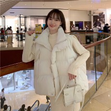 批发韩版羽绒棉马甲<b class='q'>女</b>季小个子ins宽松<b class='q'>羽绒服</b>背心外套坎肩马夹<b class='q'>女</b>外搭