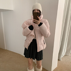 2026新款超好看轻薄修身羽绒棉服女连帽短款保暖情侣冬外套女