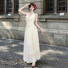 批发2026新款网纱长款裙子修身显瘦打底无袖包臀连衣裙