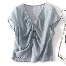 批发实拍2026夏季新款宽松轻薄透气小衫女气质减龄简约飞飞袖上衣