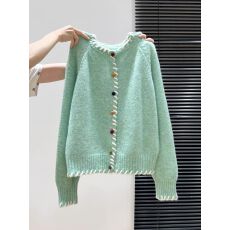 批发#实价不减#新款秋冬<b class='q'>圆领</b><b class='q'>针织</b><b class='q'>开衫</b>设计感外套宽松显瘦上衣女