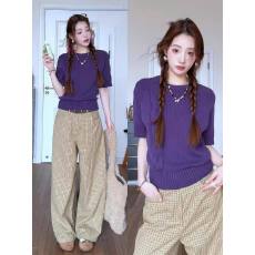 批发实价不减绵<b class='q'>羊绒</b>内附实拍图】巨好看的软糯针织衫毛衣小众短袖上衣