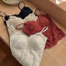 批发实价不减】法式<b class='q'>蕾丝</b>性感吊带美背抹胸式打底内衣无钢圈<b class='q'>文胸</b>内搭夏