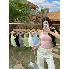 批发实价不减【2*2人棉运动内衣镂空透气美背瑜伽锻炼文胸一体式背心