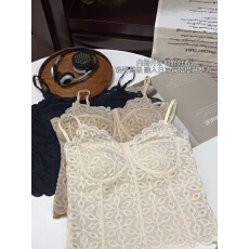 批发【实价不减】法式浮雕蕾丝鱼骨吊带背心一体杯修身内搭