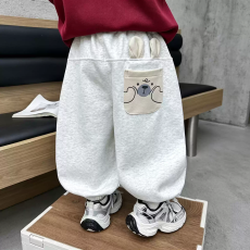 批发2026年男童新款儿童韩版卫裤小童宝宝秋<b class='q'>冬</b>加绒运动休闲长裤ins潮