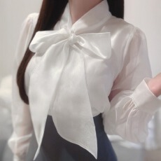 批发实拍  春秋时尚简约纯色蝴蝶结透视叠穿女<b class='q'>衬衣</b>长袖上衣<b class='q'>衬衫</b>