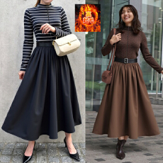 批发实拍 保暖厚优雅长袖<b class='q'>连衣裙</b>子女秋装2025新款气质长裙叠穿厚长裙