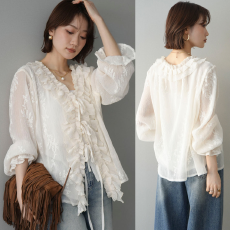 批发实拍 大量货 春秋重工刺绣女时尚系带小开衫上衣 披风 蕾丝小外套