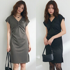 批发实拍 大量货 夏季新款V领重工<b class='q'>钉珠</b>女OL白领显瘦短袖<b class='q'>连衣裙</b>紧身裙