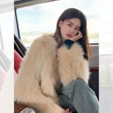 批发2025秋冬新款<b class='q'>海宁</b>皮草外套女环保狐狸毛加厚毛毛大衣显瘦小个子