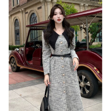 批发官图#捻丝乱麻女装复古法式气质高级感连衣裙遮肉A字<b class='q'>裙子</b>