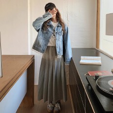 批发蓝色韩版小清新蕾丝拼接花边牛仔外套女2025秋季<b class='q'>新款</b>时尚百搭<b class='q'>夹克</b>