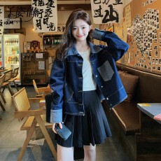 批发港风复古短款牛仔外套女春秋款2025<b class='q'>新款</b>设计感宽松小个子<b class='q'>夹克</b>上衣