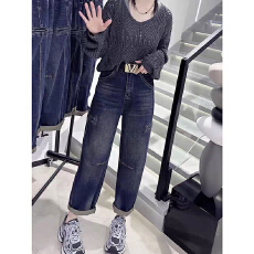 批发大码胖mm美式复古<b class='q'>哈伦</b><b class='q'>牛仔</b>裤女春秋新款宽松显瘦九分老爹阔腿裤子