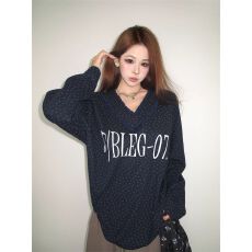 批发克华夫格慵懒感V领碎花荷叶边球衣宽松休闲华夫格<b class='q'>空调</b><b class='q'>衫</b>上衣女