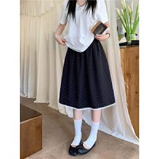 批发大码半身裙女装<b class='q'>夏季</b>新款显瘦百搭镂空花边a时尚气质简约