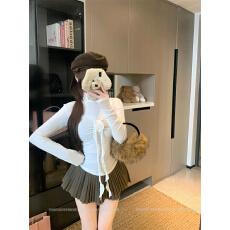 批发高领长袖T恤女秋季修身收腰内搭甜美<b class='q'>韩</b>系小个子打新款