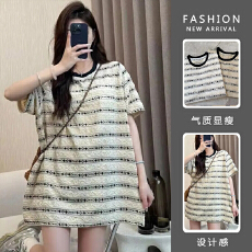 批发~2025<b class='q'>夏</b>季新款韩版条纹T恤宽松显瘦时尚百搭中长款孕妇上衣