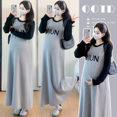 批发孕妇装秋装上衣2025年新款套装时尚洋气时髦大码孕妇连衣裙秋冬款