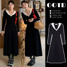 批发现现~孕妇装2025秋冬新款针织打底连衣裙时尚修身裙子潮