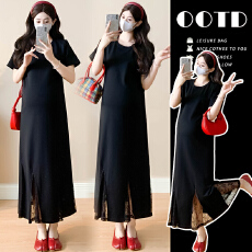 批发实拍~<b class='q'>孕妇</b><b class='q'>设计</b>感鱼尾镂空连衣裙夏季2025新款高级感宽松长裙