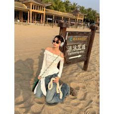 批发已发货 不规则长袖<b class='q'>T</b><b class='q'>恤</b>女夏季新款修身显瘦字母印花飘带打底衫上衣