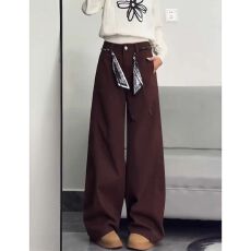 批发百搭<b class='q'>韩版</b>休闲直筒<b class='q'>牛仔裤</b><b class='q'>女</b>春秋新款原宿风宽松高腰阔腿拖地<b class='q'>牛仔裤</b>