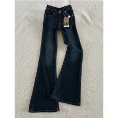 批发美式辣妹微喇<b class='q'>牛仔裤</b>女设计感小众秋季显瘦修身百搭<b class='q'>弹力</b>喇叭拖地裤