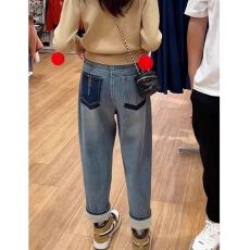 批发梨型身材炫裤九分哈伦牛仔裤<b class='q'>女</b>春夏新款休闲宽松显瘦萝卜老爹裤子