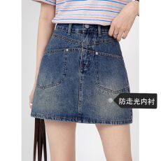 批发纯欲风设计感短款半身牛仔裙女<b class='q'>春</b>夏新款a字高腰韩版显瘦牛仔短裙