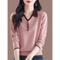 批发中年妈妈长袖t恤女春秋2026新款气质polo翻领针织上衣薄款<b class='q'>打底衫</b>