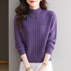 批发短款毛衣女秋冬内搭半高领羊毛衫高级感时尚洋气打底针织衫