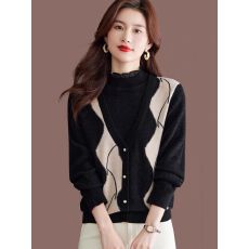 批发时尚洋气<b class='q'>妈妈装</b>针织衫女套头半高领冬季新款上衣减龄内搭中年打底