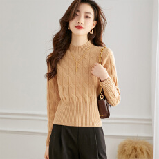 批发短款高腰羊毛衫女2026新款<b class='q'>秋</b>冬时尚小个子配裙子的半高领打底毛衣