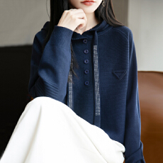 批发早秋连帽针织打底衫女2025新款春秋内搭上衣洋气<b class='q'>大码</b>女装秋冬毛衣