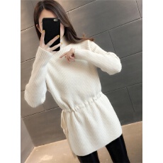 批发<b class='q'>中长款</b>半高领毛衣女2025年新款加厚秋冬裙遮屁股小个子修身<b class='q'>打底衫</b>