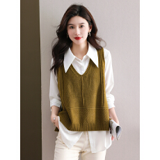 批发新款女外搭羊毛针织马甲女短款春秋季中年轻<b class='q'>妈妈</b>内搭毛衣背心坎肩