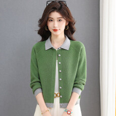 批发时尚漂亮羊毛小开衫短款针织外套女2026春装新款百搭减龄毛衣外搭