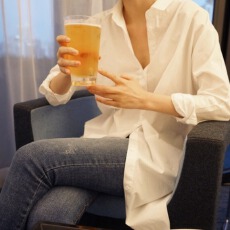 批发韩版气质宽松BF风中长款长袖衬衫连衣裙衬衣百搭单排扣春<b class='q'>秋</b>纯色
