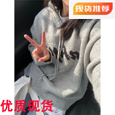 批发国潮牌慵懒风连帽毛衣男女装情侣2024秋冬季宽松<b class='q'>针织衫</b>