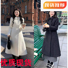 批发火火火冬日欧尼韩版翻领毛呢外套女<b class='q'>中长款</b>千金风温柔呢子大衣