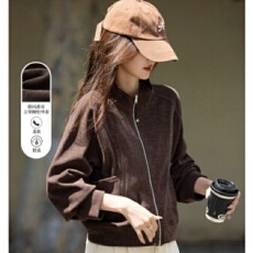 批发自由通勤秋季韩风都市立领侧兜开衫宽松小个子女式<b class='q'>外套</b>