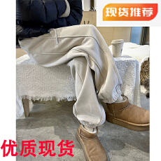 批发韩系chic小个子休闲百搭宽松束脚卫裤冬季2025加绒加厚显瘦<b class='q'>运动裤</b>
