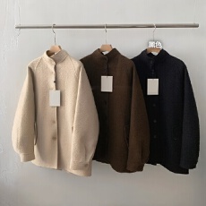 批发2025秋冬新款法式复古气质翻领简约百搭通勤单排扣毛昵外套大衣女