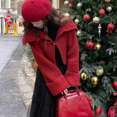 批发加厚针织<b class='q'>开衫</b>春秋新款韩版百搭时尚洋气<b class='q'>短款</b>毛衣外套女