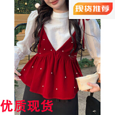 批发流光白茶韩版高级法式喇叭袖<b class='q'>长袖</b><b class='q'>衬衫</b>女半高领气质上衣