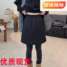 批发黑色夹棉半身裙女秋冬新款高腰显瘦时尚百搭洋气好看休闲直筒短裙