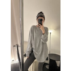 2025新款软糯奶皮T恤 简约百搭长袖打底