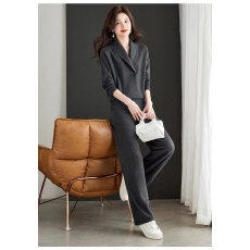 批发气质女<b class='q'>装</b>大翻领阔腿<b class='q'>裤</b><b class='q'>套装</b>女士春秋套头针织运动服<b class='q'>时尚</b>毛衣两件套